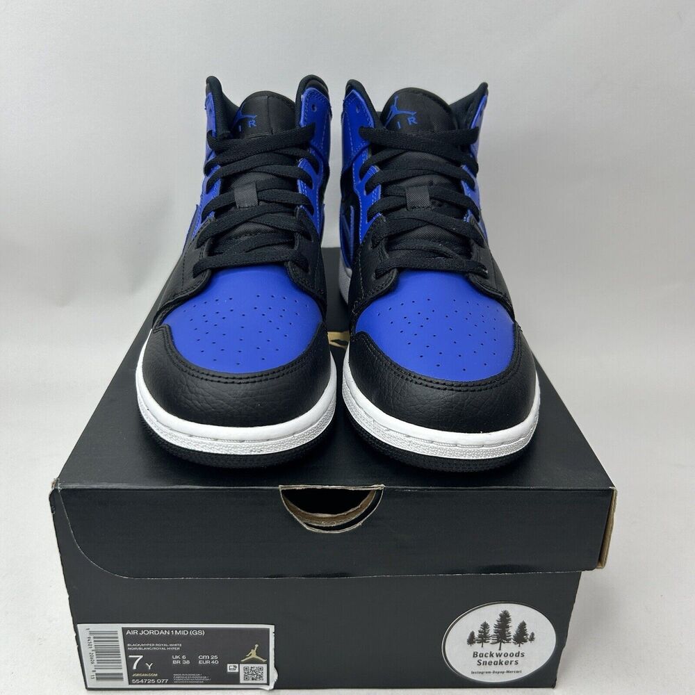 Nike Shoes Air Jordan 1 Mid Retro GS “Hyper Royal” 2023 - Picture 2 of 5